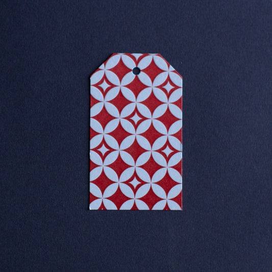 Star Pattern Red/Blue Letterpress Gift Tags